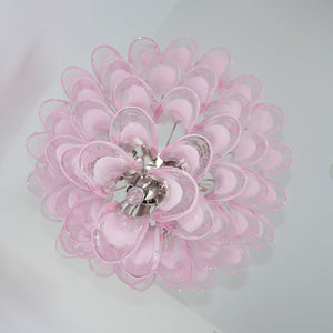 Pink Glass Petals Chandelier