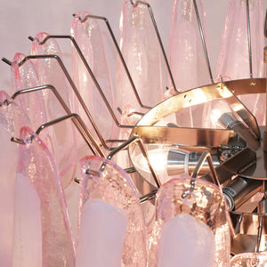 Pink Glass Petals Chandelier