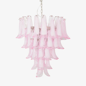 Pink Glass Petals Chandelier