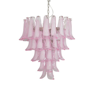 Pink Glass Petals Chandelier