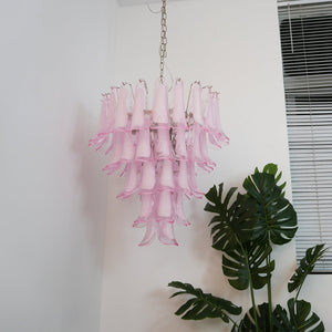 Pink Glass Petals Chandelier
