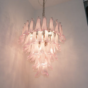 Pink Glass Petals Chandelier