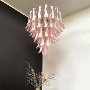 Pink Glass Petals Chandelier