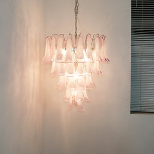 Pink Glass Petals Chandelier