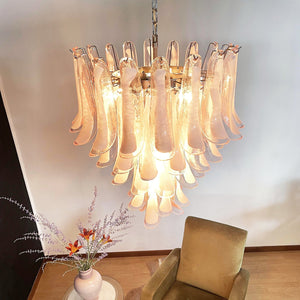 Pink Glass Petals Chandelier