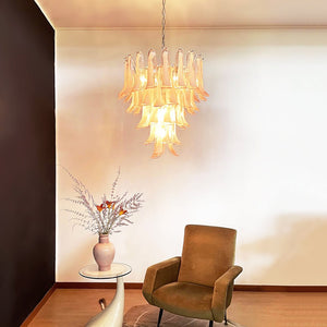 Pink Glass Petals Chandelier