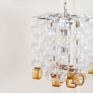 Glass Poliarte Interlocking Chandelier