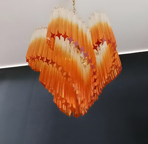 Glass Pink Prism Chandelier