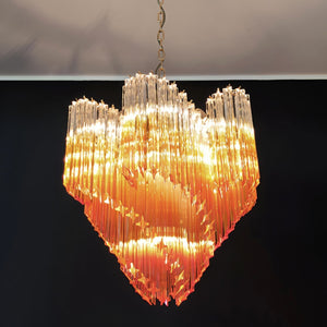 Glass Pink Prism Chandelier