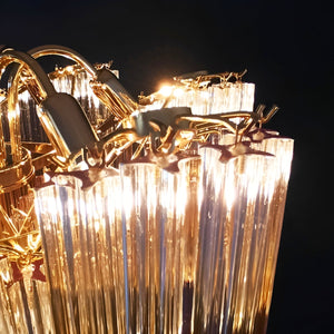 Glass Pink Prism Chandelier
