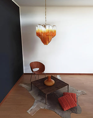 Glass Pink Prism Chandelier