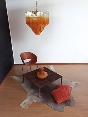 Glass Pink Prism Chandelier