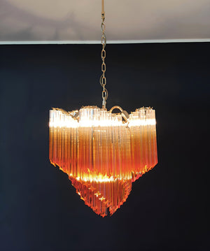 Glass Pink Prism Chandelier