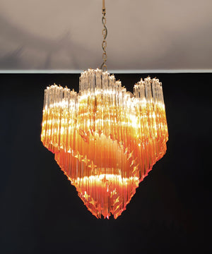 Glass Pink Prism Chandelier