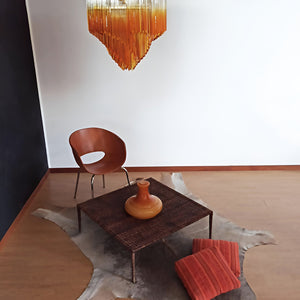 Glass Pink Prism Chandelier