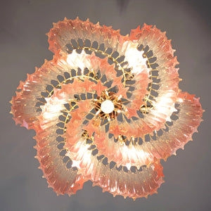 Glass Pink Prism Chandelier