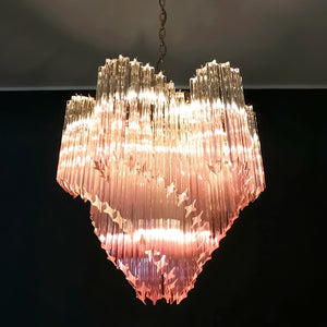 Glass Pink Prism Chandelier