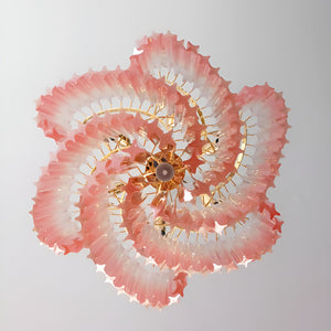 Glass Pink Prism Chandelier