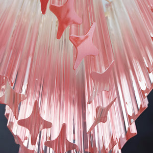 Glass Pink Prism Chandelier