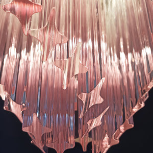 Glass Pink Prism Chandelier