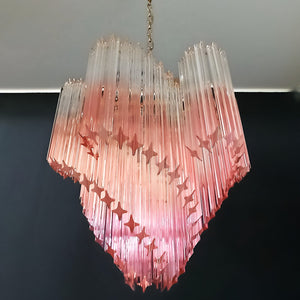 Glass Pink Prism Chandelier