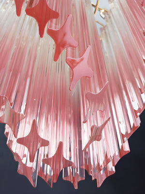 Glass Pink Prism Chandelier