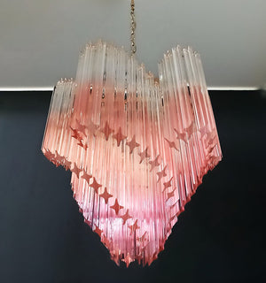 Glass Pink Prism Chandelier