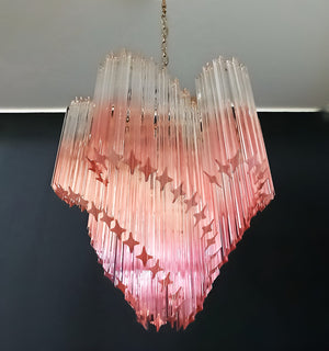 Glass Pink Prism Chandelier
