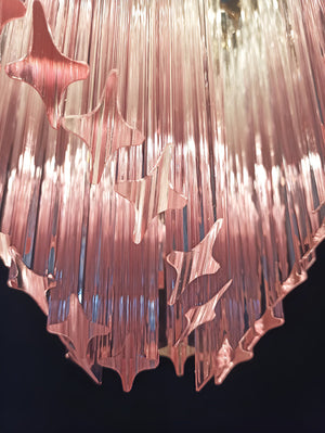 Glass Pink Prism Chandelier