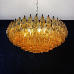 Rhombus Amber Glass Chandelier