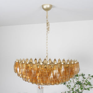 Rhombus Amber Glass Chandelier
