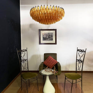 Rhombus Amber Glass Chandelier
