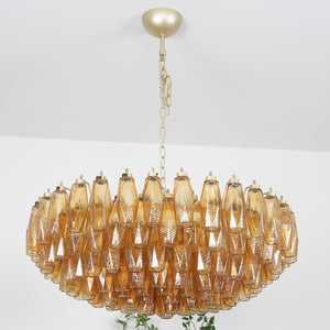 Rhombus Amber Glass Chandelier