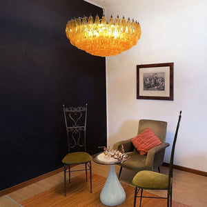 Rhombus Amber Glass Chandelier