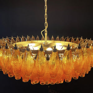 Rhombus Amber Glass Chandelier