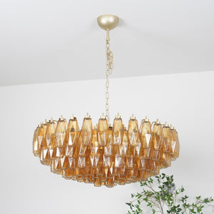 Rhombus Amber Glass Chandelier