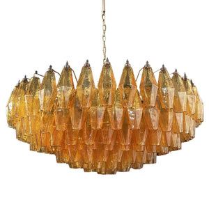 Rhombus Amber Glass Chandelier