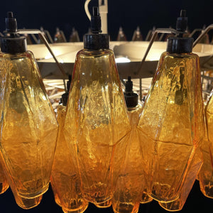 Rhombus Amber Glass Chandelier