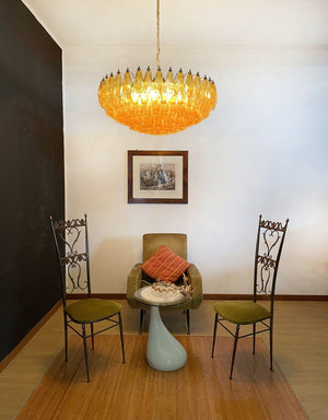 Rhombus Amber Glass Chandelier