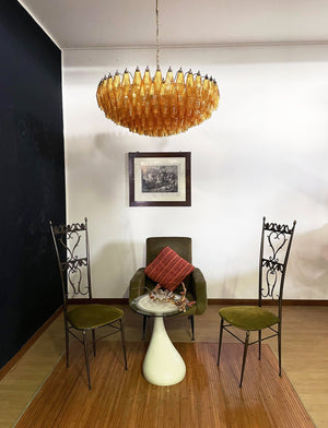 Rhombus Amber Glass Chandelier