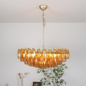 Rhombus Amber Glass Chandelier