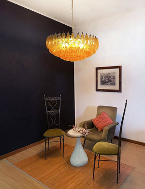Rhombus Amber Glass Chandelier