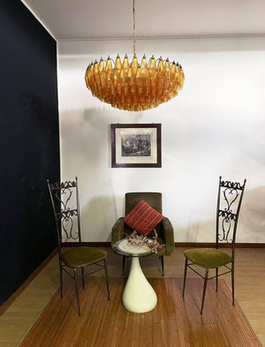 Rhombus Amber Glass Chandelier
