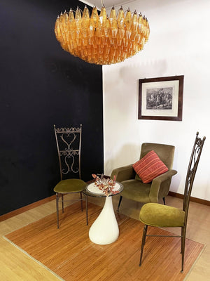 Rhombus Amber Glass Chandelier