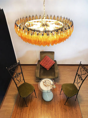 Rhombus Amber Glass Chandelier