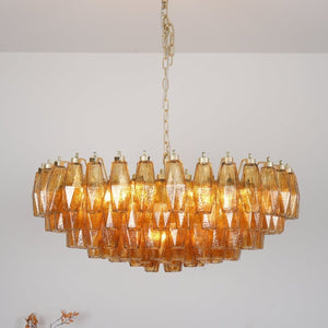 Rhombus Amber Glass Chandelier