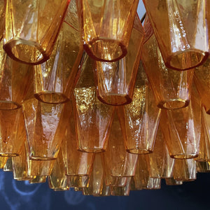 Rhombus Amber Glass Chandelier