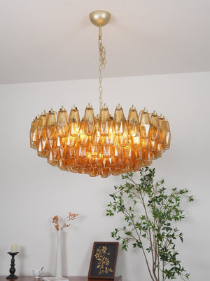 Rhombus Amber Glass Chandelier