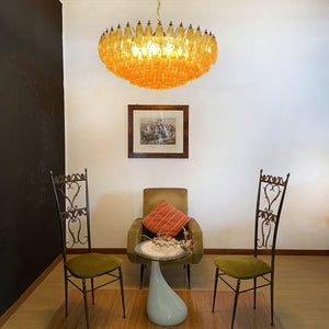 Rhombus Amber Glass Chandelier