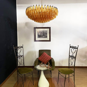 Rhombus Amber Glass Chandelier